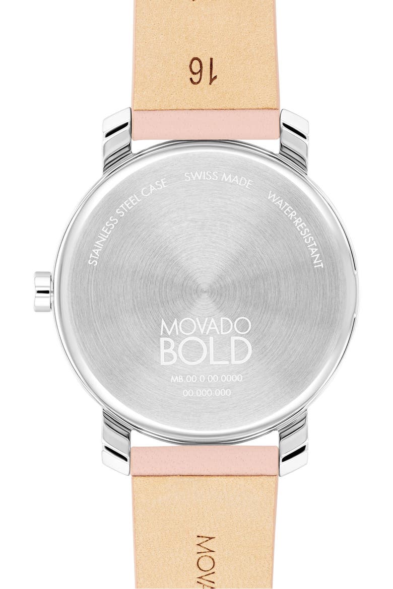 Bold Access Leather Strap Watch, 34mm, Alternate, color, PINK