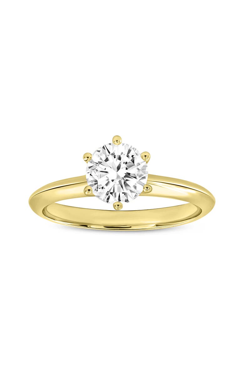 Tesi 14K Yellow Gold Round Shape Lab Grown Diamond Solitaire Ring - 1 Ct, Main, color, 14K Yellow Gold