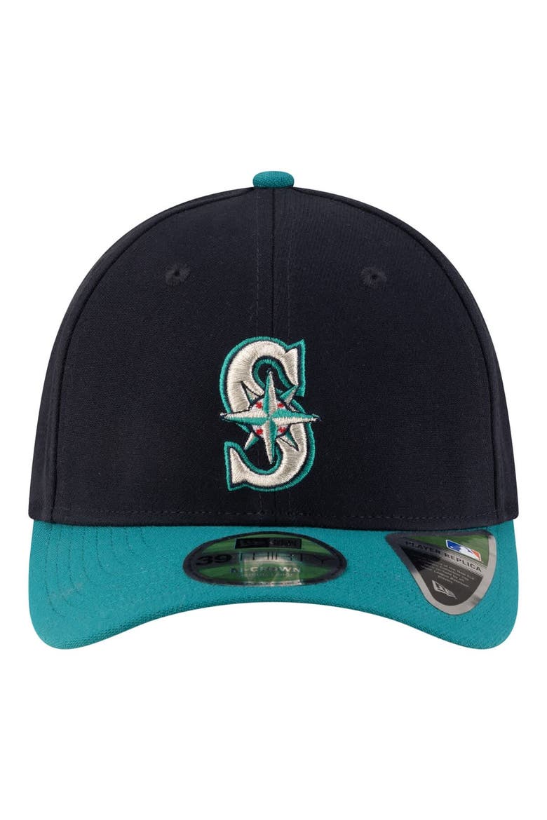 Men's New Era  Navy Seattle Mariners Alternate Player Replica 39THIRTY M-Crown Flex Hat, Alternate, color, Navy