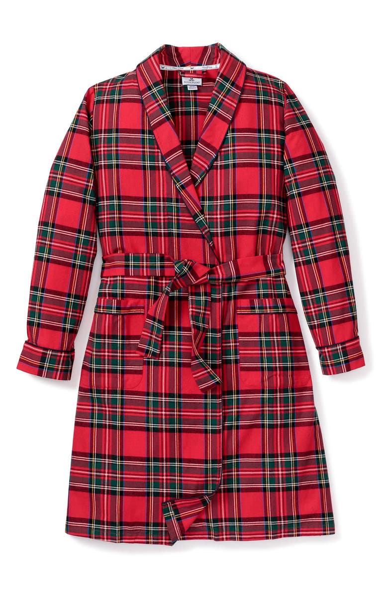 Petite Plume Imperial Tartan Cotton Robe, Alternate, color, 