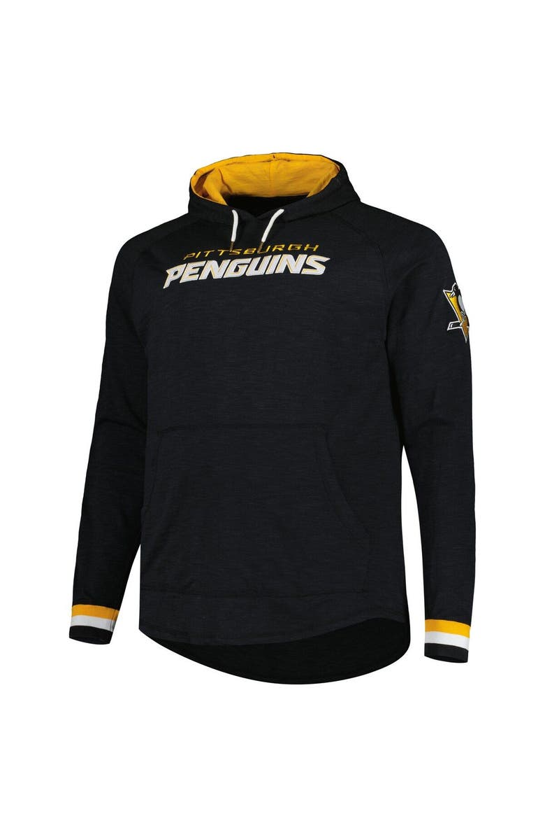 Mitchell & Ness Men's Mitchell & Ness Black Pittsburgh Penguins Big & Tall Legendary Raglan Pullover Hoodie, Alternate, color,