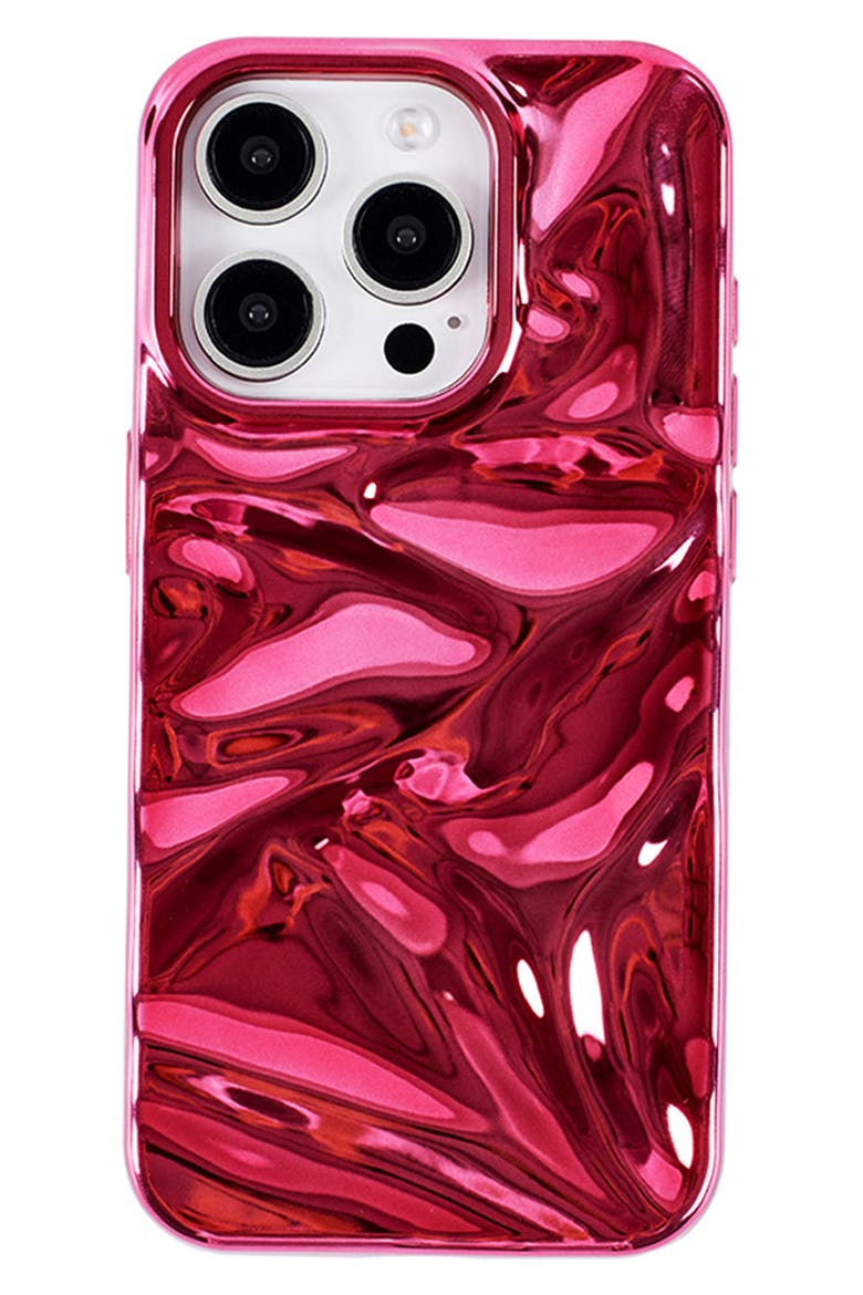 Fuchsia Crinkle iPhone 15 Pro Max Case, Main, color, FUCHSIA