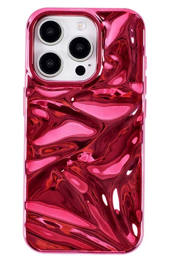 Auramma Fuchsia Crinkle Iphone 15 Pro Max Case In Fuchsia