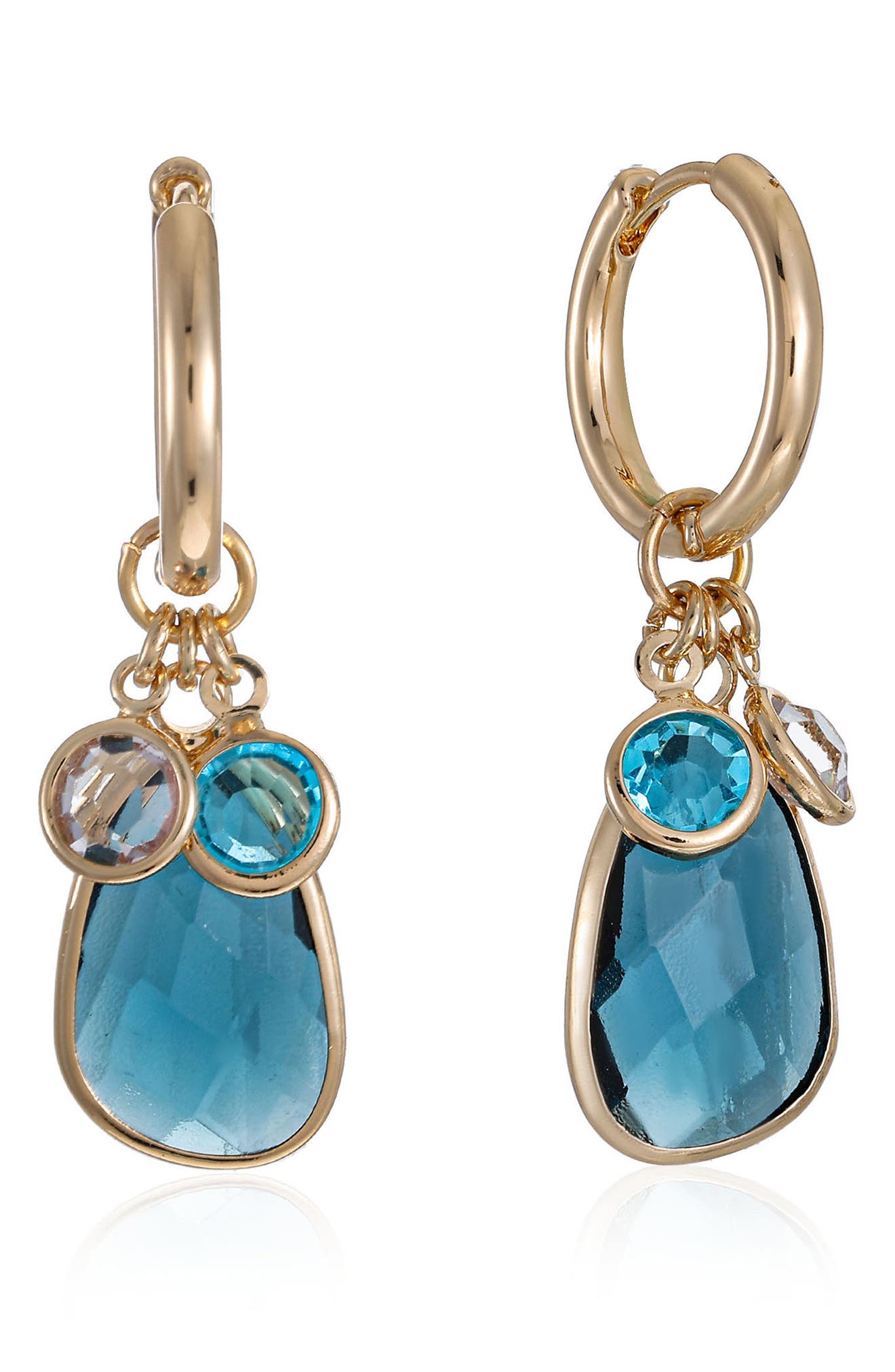 Crystal Drop Hoop Earrings