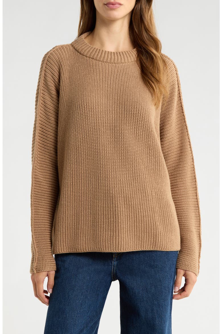 Montecito Cotton Sweater, Main, color, CAMEL