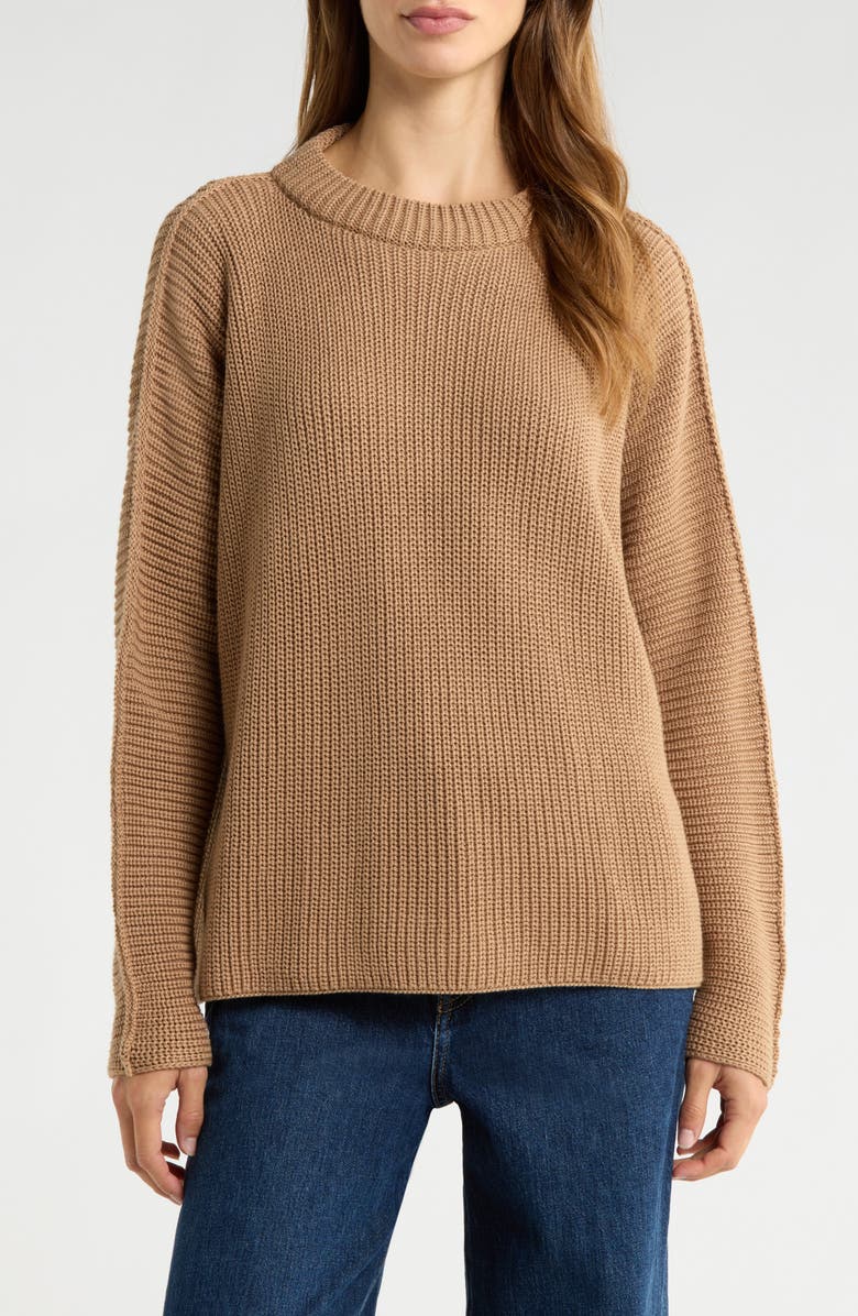 Frank & Eileen Montecito Cotton Sweater, Main, color, Camel
