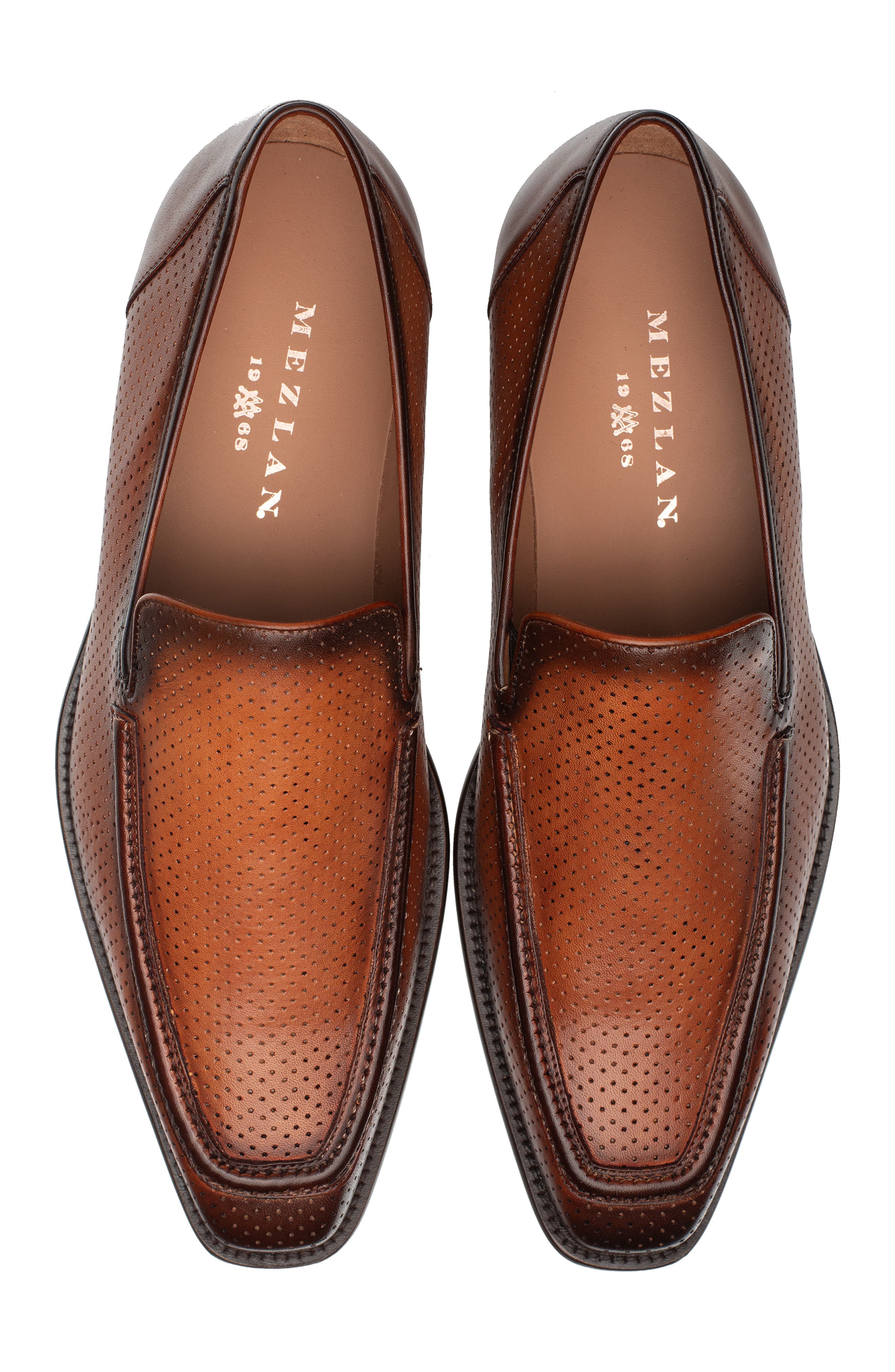 Perforated Leather Loafer, Alternate, color, COGNAC
