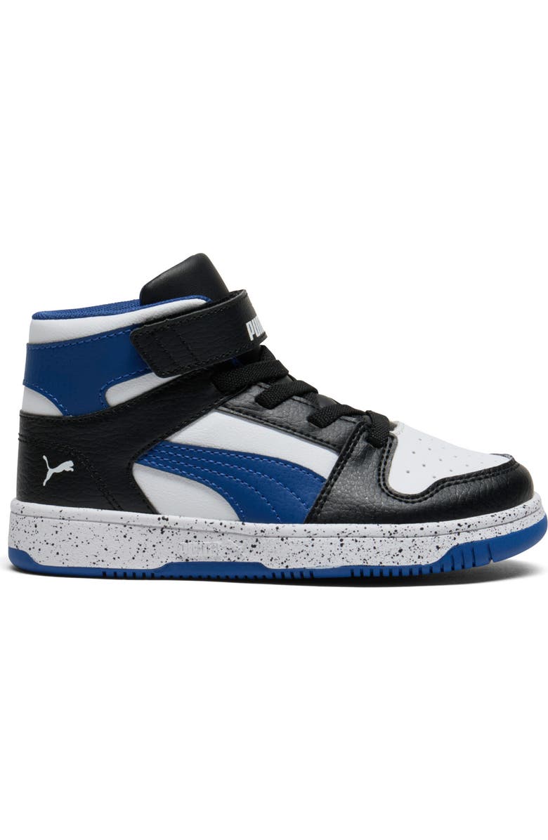 PUMA Kids' Rebound Layup High Top Sneaker, Alternate, color, Puma Black/ Pro Blue/ White