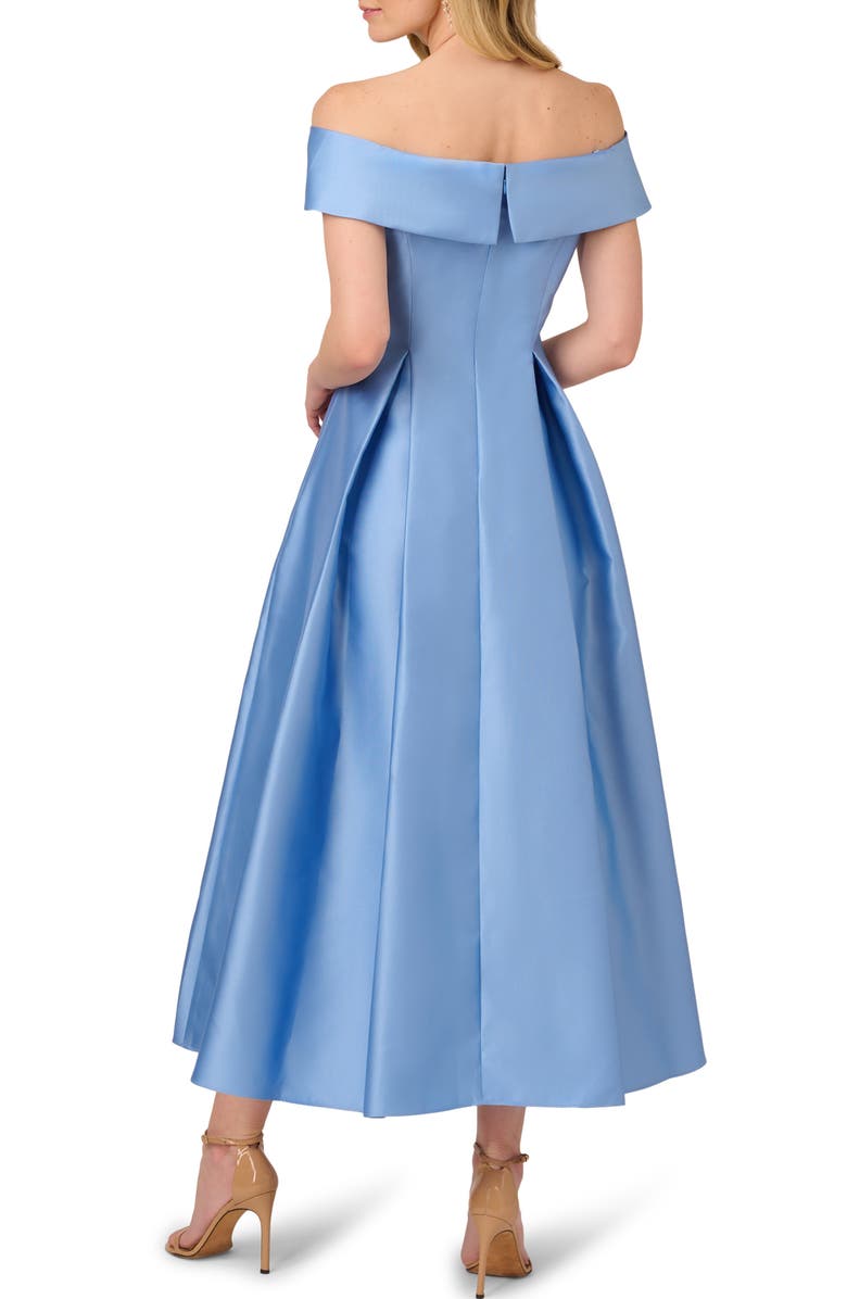 Adrianna Papell Off the Shoulder Mikado Gown, Alternate, color, Bluebell