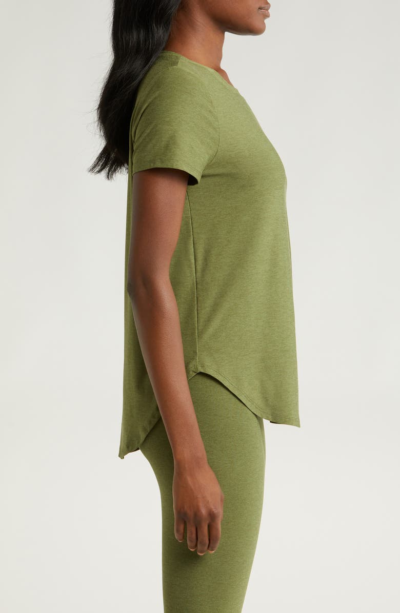 Beyond Yoga On the Down Low T-Shirt, Alternate, color, Moss Green Heather