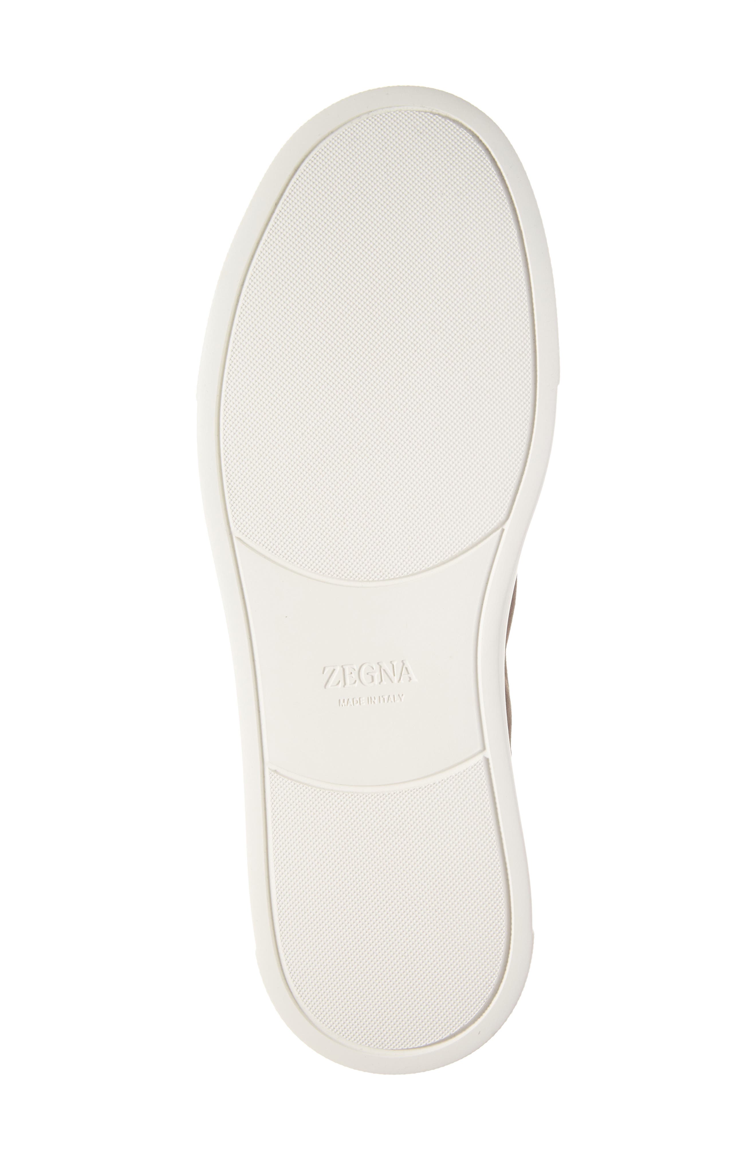 ZEGNA Triple Stitch Suede Slip-On Sneaker, Alternate, color, Dark Brown