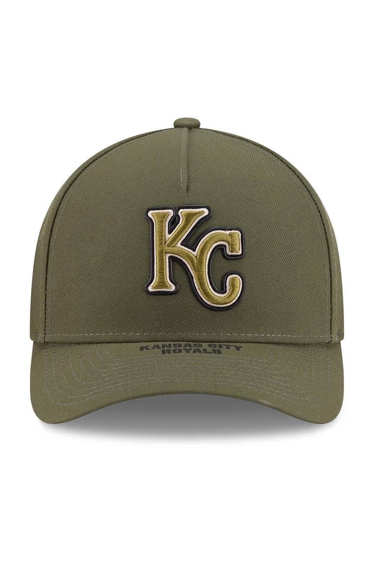 Youth New Era Olive Kansas City Royals 2026 Armed Forces Day 9FORTY M-Crown Adjustable Hat, Alternate, color, Olive