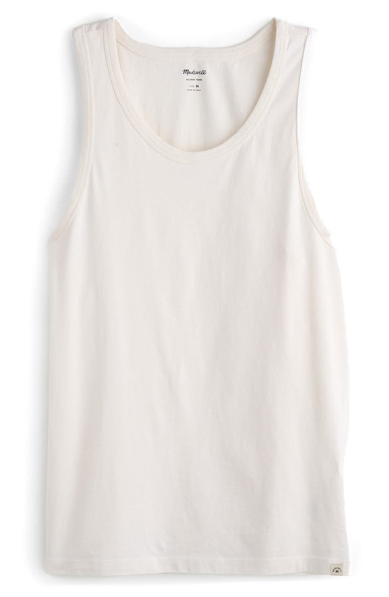 Madewell Allday Cotton Tank, Alternate, color, Lighthouse