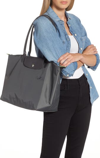 Le Pliage Green Recycled Canvas Large Shoulder Tote