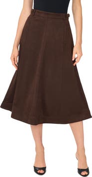 Parker Faux Suede Midi Skirt