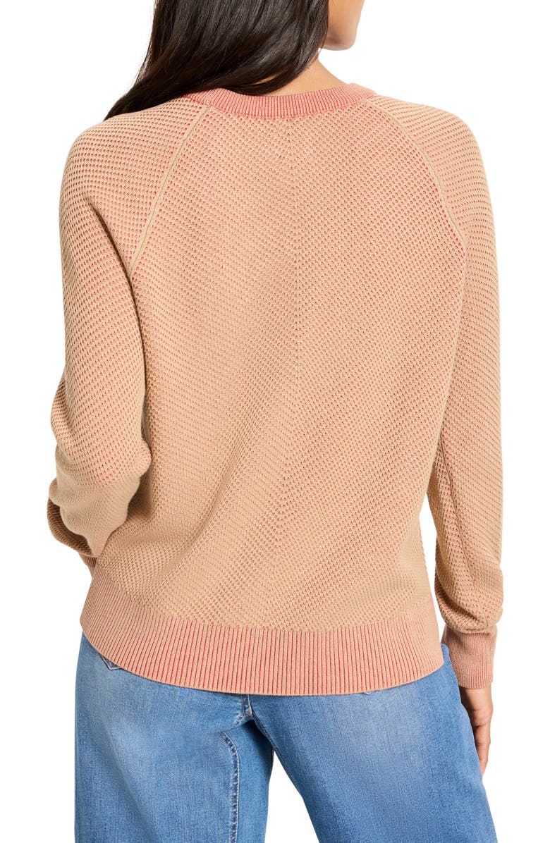 NIC+ZOE Textured Crewneck Sweater, Alternate, color, Red Multi