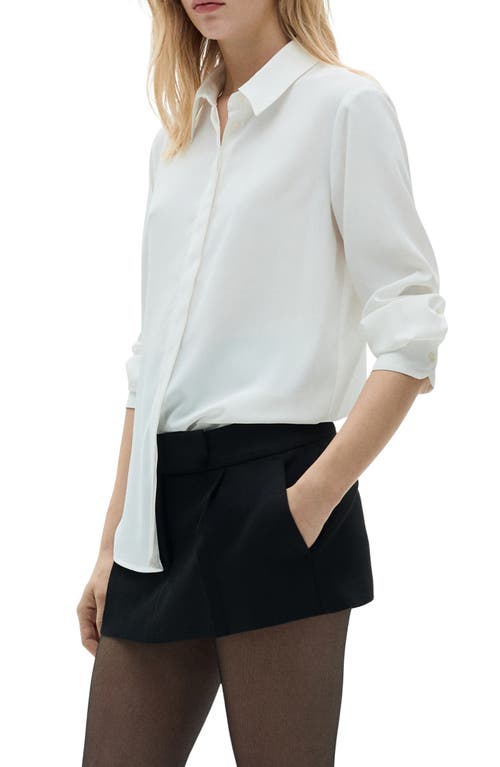 Shop Mango Button-up Shirt In Off White