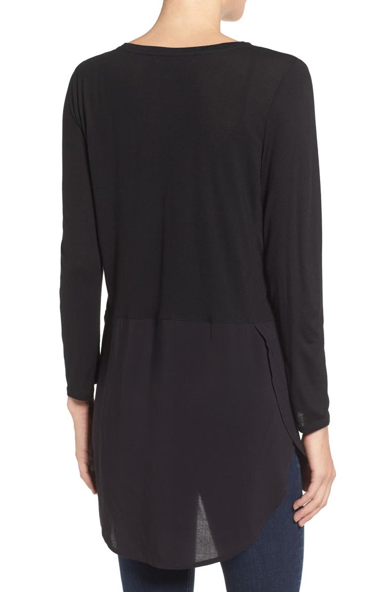 Two by Vince Camuto Mixed Media V-Neck Tunic, Alternate, color, 