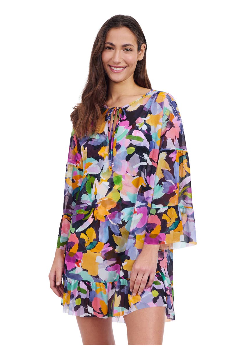 Profile by Gottex Holi Mesh Dress With Flounce, Main, color, 