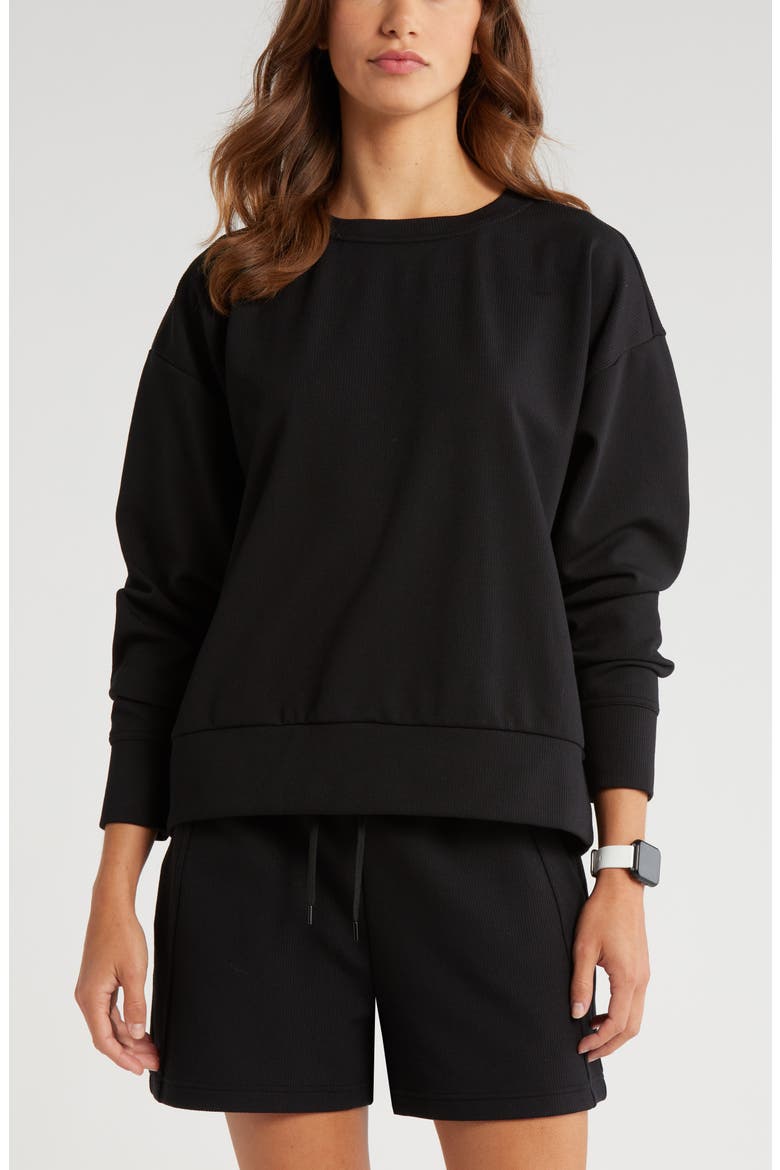 Plush Ottoman Sweatshirt, Main, color, BLACK