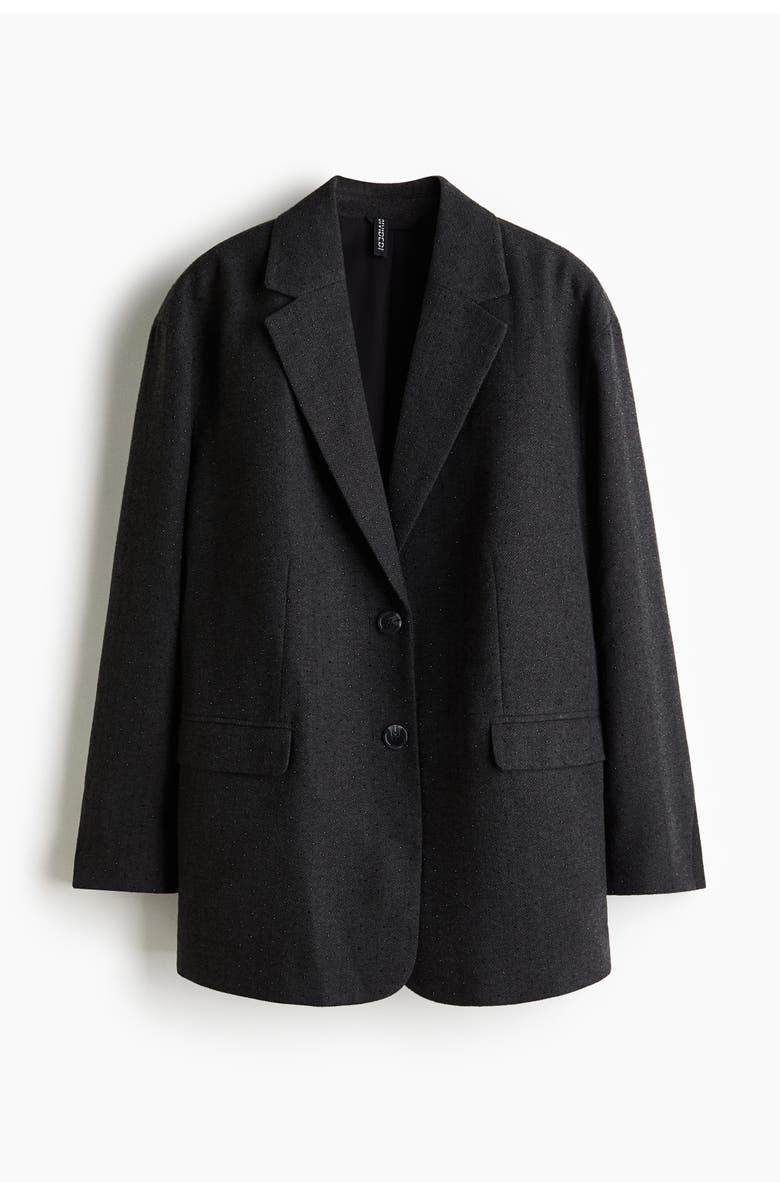 H&M Embellished Blazer, Main, color, Dark Gray