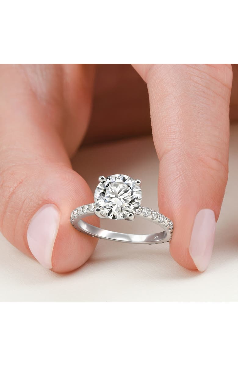 Bliss Diamond Certified 3.40Ct Round Cut Diamond Engagement Ring 14k Gold Lab Grown, Alternate, color, 14K White Gold