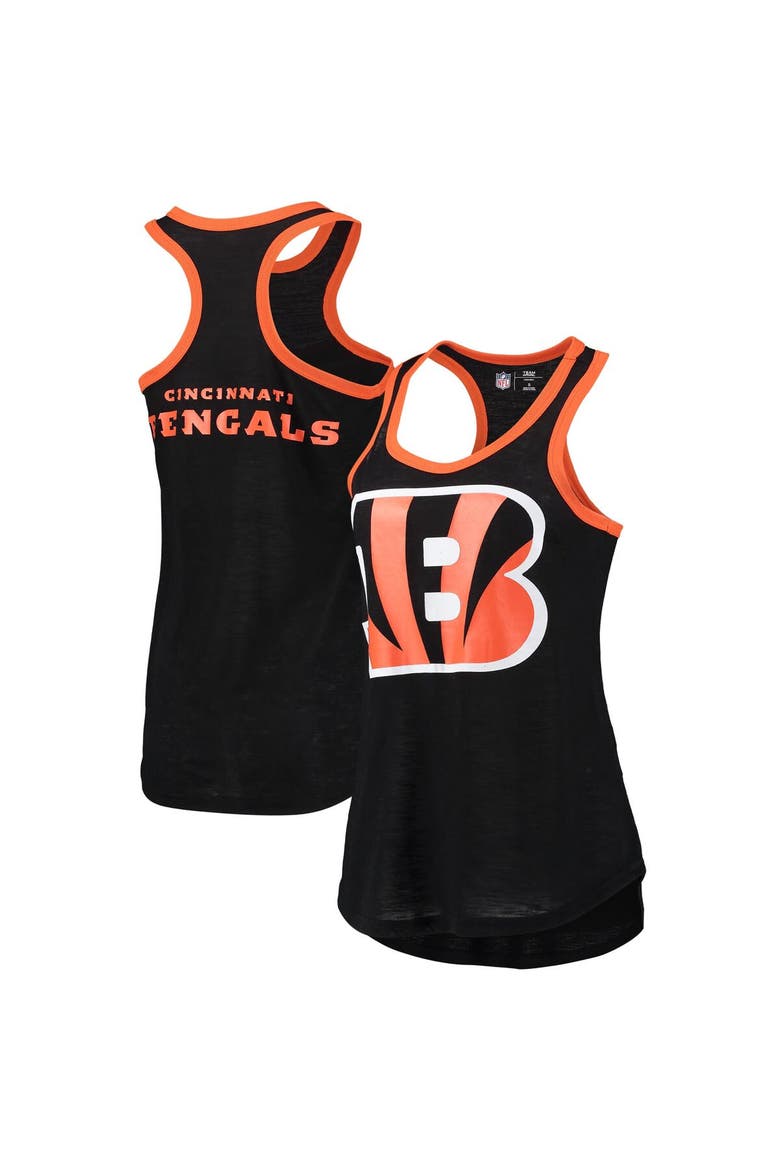 Women's G-III 4Her by Carl Banks Black Cincinnati Bengals Tater Burnout Tank Top, Main, color, Black