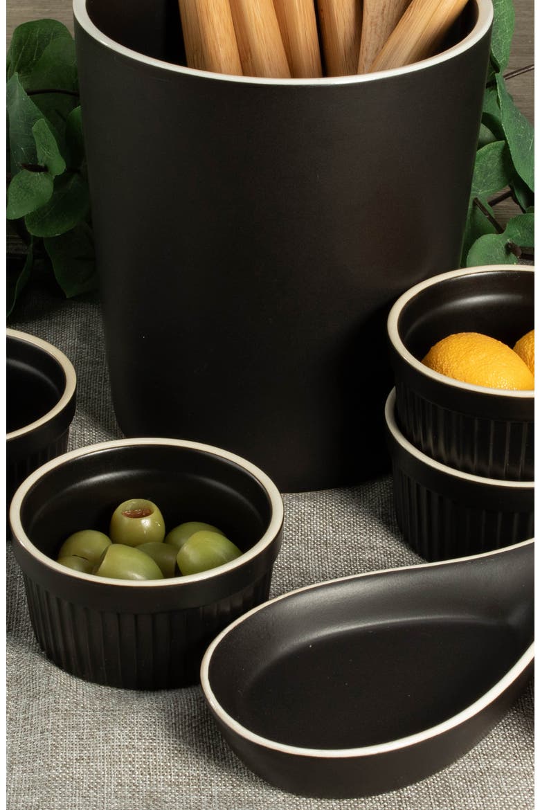 6-Piece Ceramic Counter Top Set, Alternate, color, BLACK