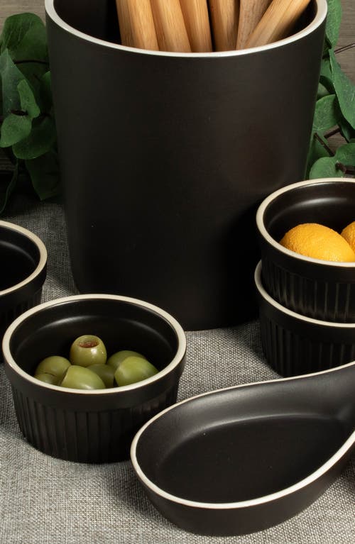 Bia Cordon Bleu 6-piece Ceramic Counter Top Set In Black