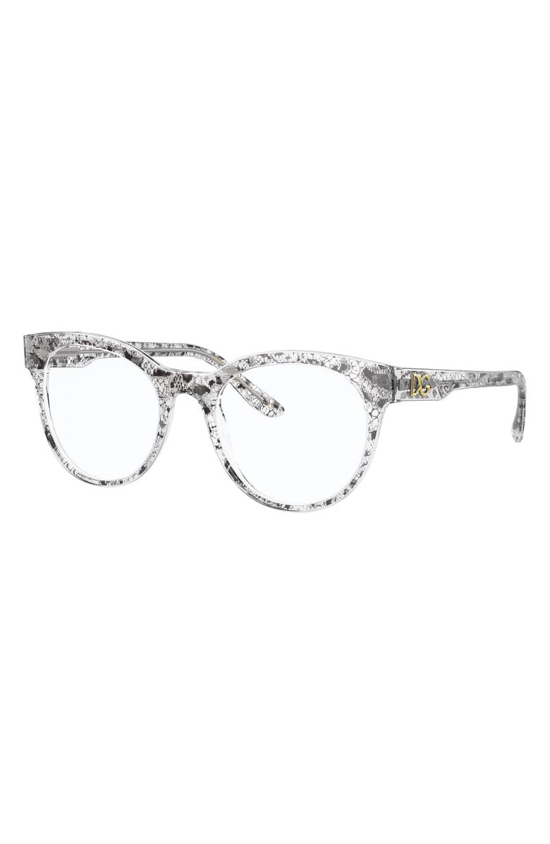 Dolce&Gabbana 55mm Rectangle Optical Glasses, Alternate, color, 