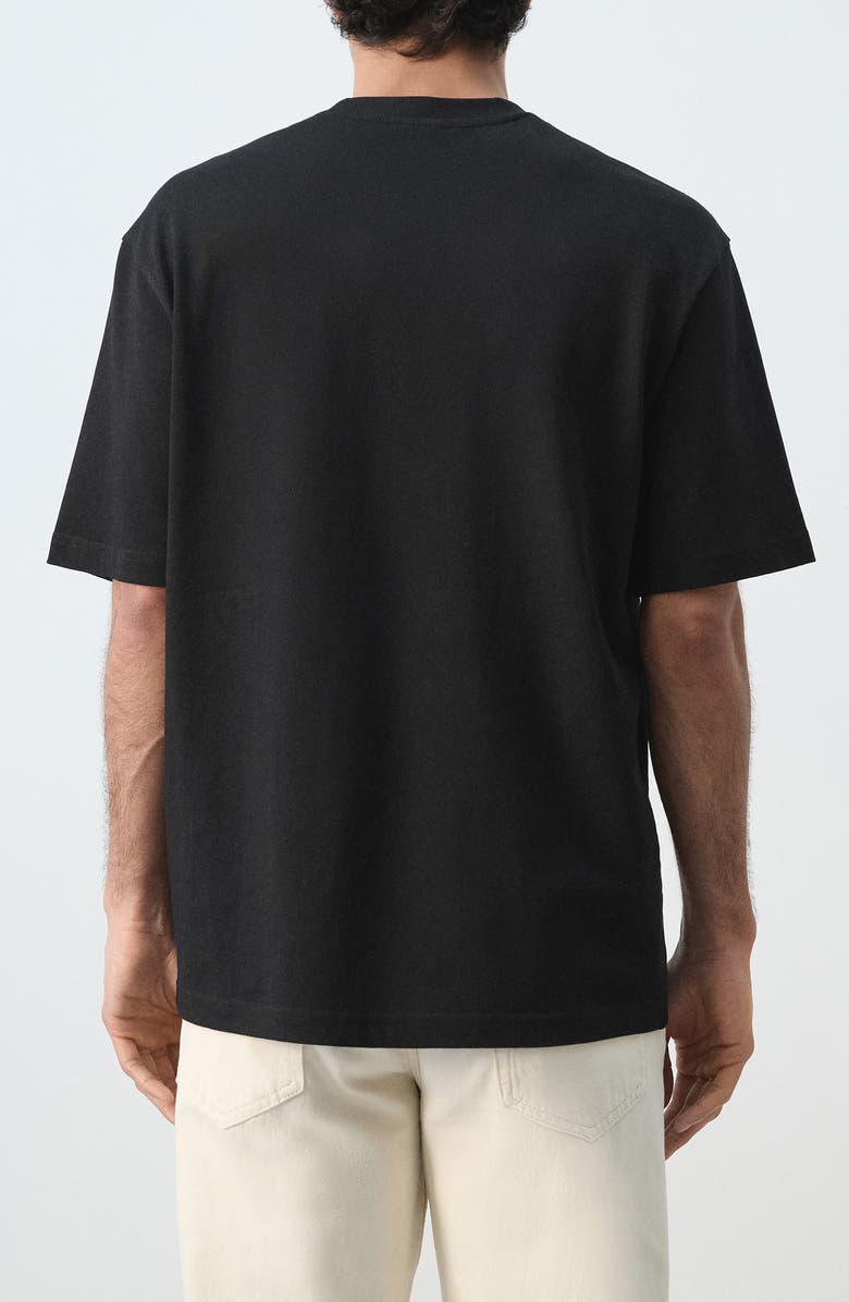 MANGO Relaxed Fit Heavyweight Cotton T-Shirt, Alternate, color, Black