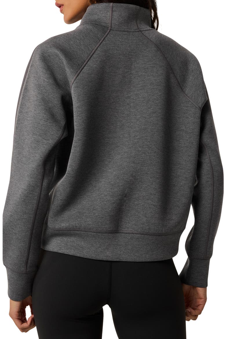 Kristina Mélange Half Zip Sweatshirt, Alternate, color, SMOKE HEATHER
