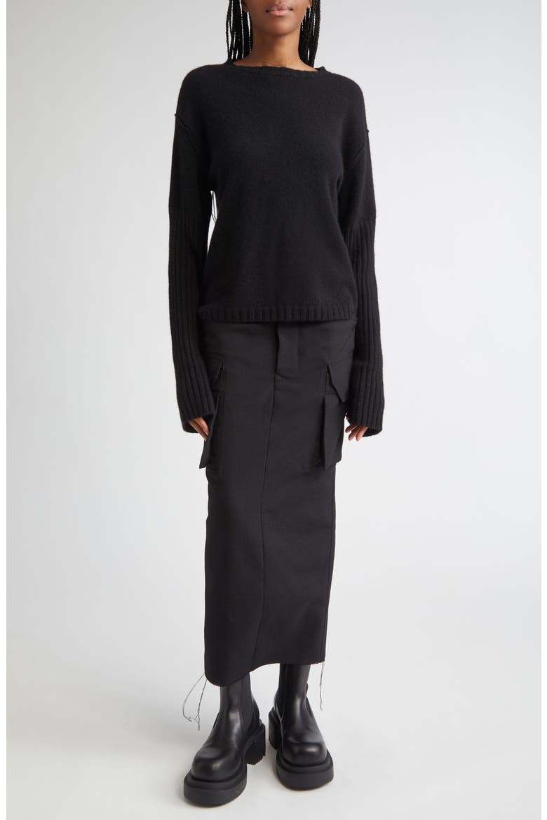 Shroud Cashmere Sweater, Alternate, color, BLACK