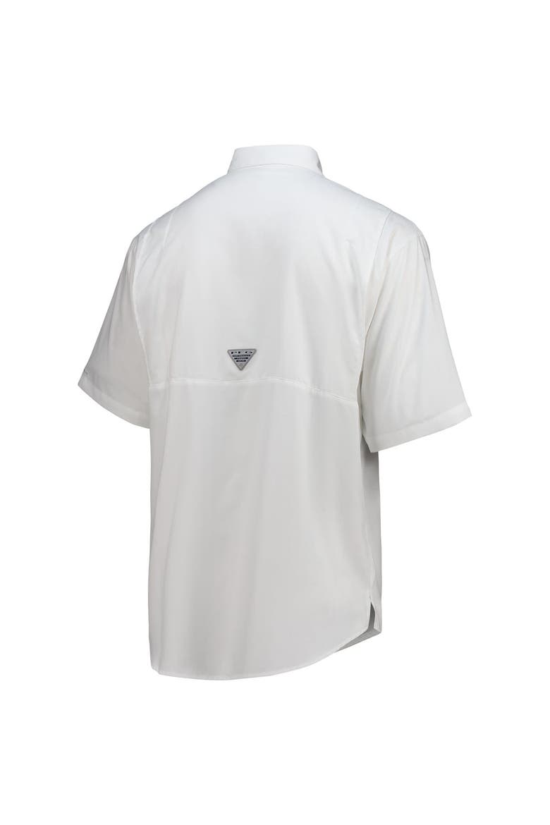 Men's Columbia White Dallas Cowboys Tamiami Omni-Shade Button-Down Short Sleeve Shirt, Alternate, color, White