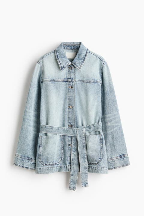 Tie-belt Denim Jacket