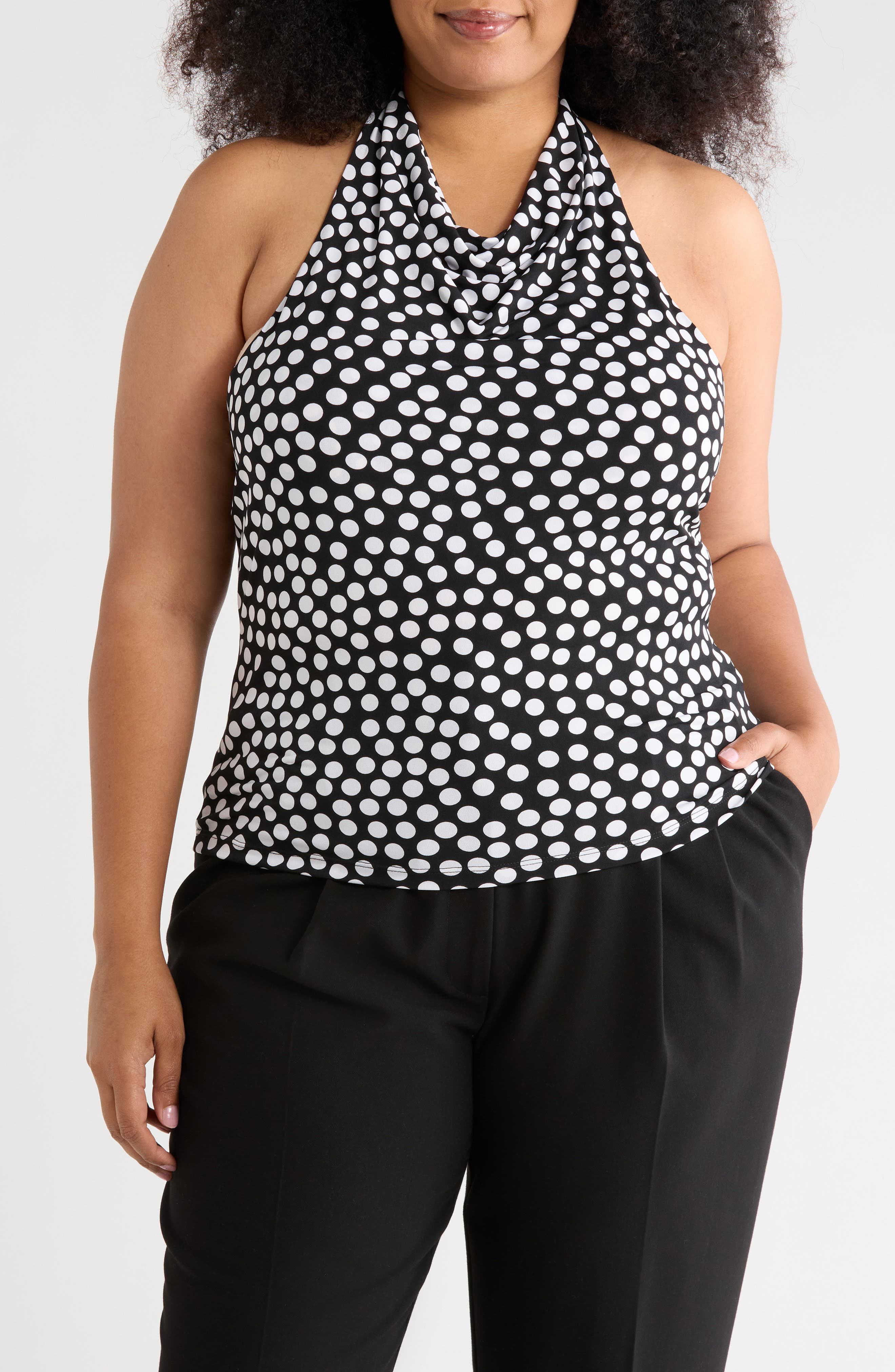 Renee C Polka Dot Halter Top