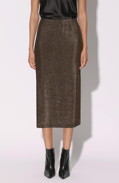 Erica Metallic Midi Skirt