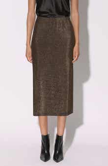 Erica Metallic Midi Skirt