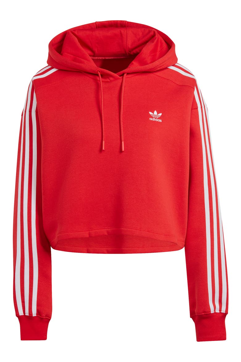 Classic Crop Hoodie, Alternate, color, BETTER SCARLET