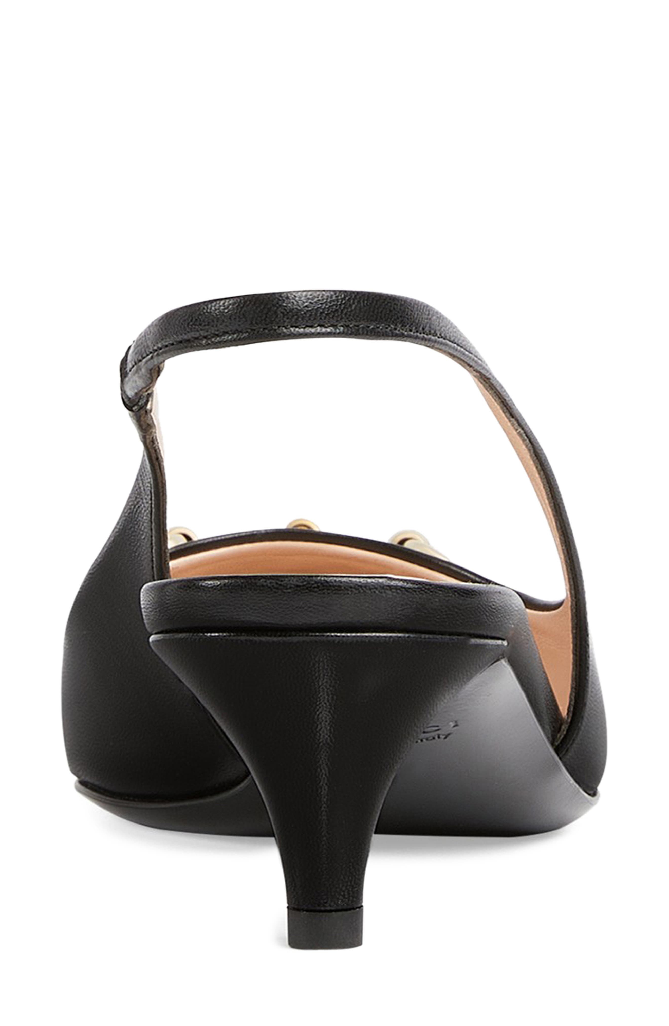 Gucci Horse Bit Kitten Heel Slingback Pump, Alternate, color, 1000 Black