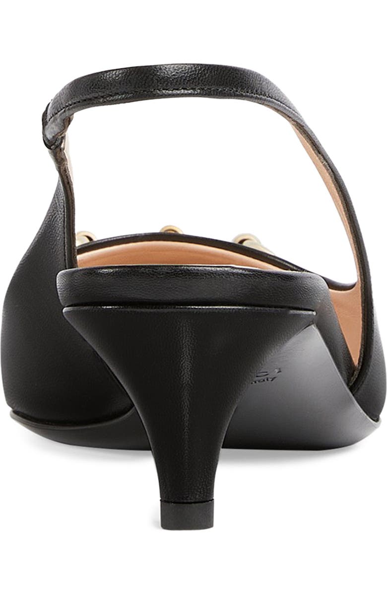 Gucci Horse Bit Kitten Heel Slingback Pump, Alternate, color, 1000 Black