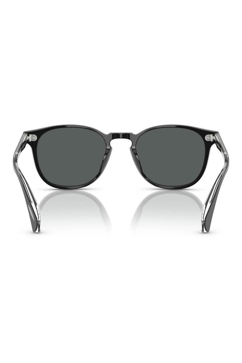 51mm Polarized Round Sunglasses, Alternate, color, BLACK / MIDNIGHT EXPRESS POLAR