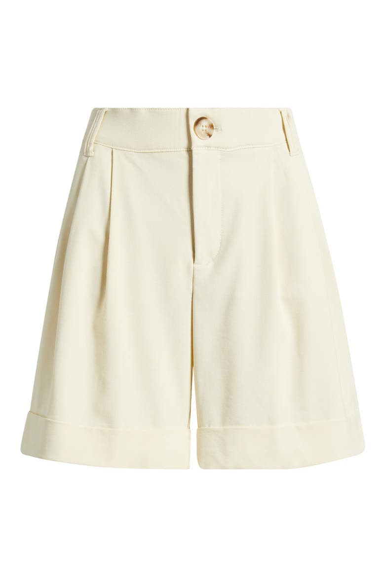 Skyrise High Waist Pleated Shorts, Alternate, color, FROSTY LEMON