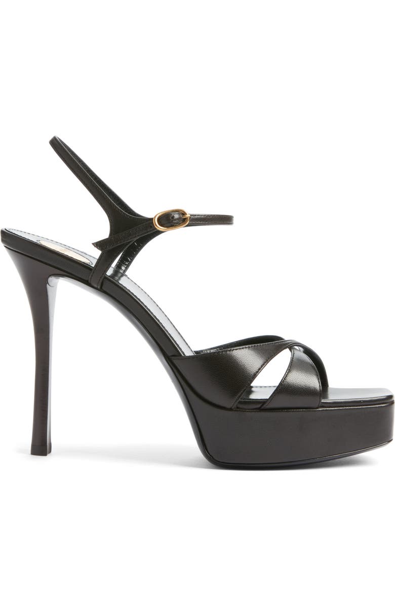 Saint Laurent Debbie Platform Sandal, Alternate, color, Eagle Brown