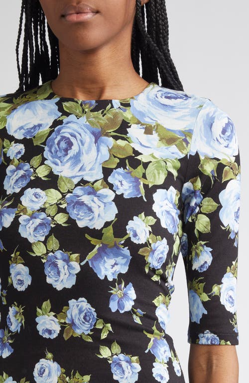 Alice And Olivia Alice + Olivia Delora Floral Jersey Midi Dress In Multi