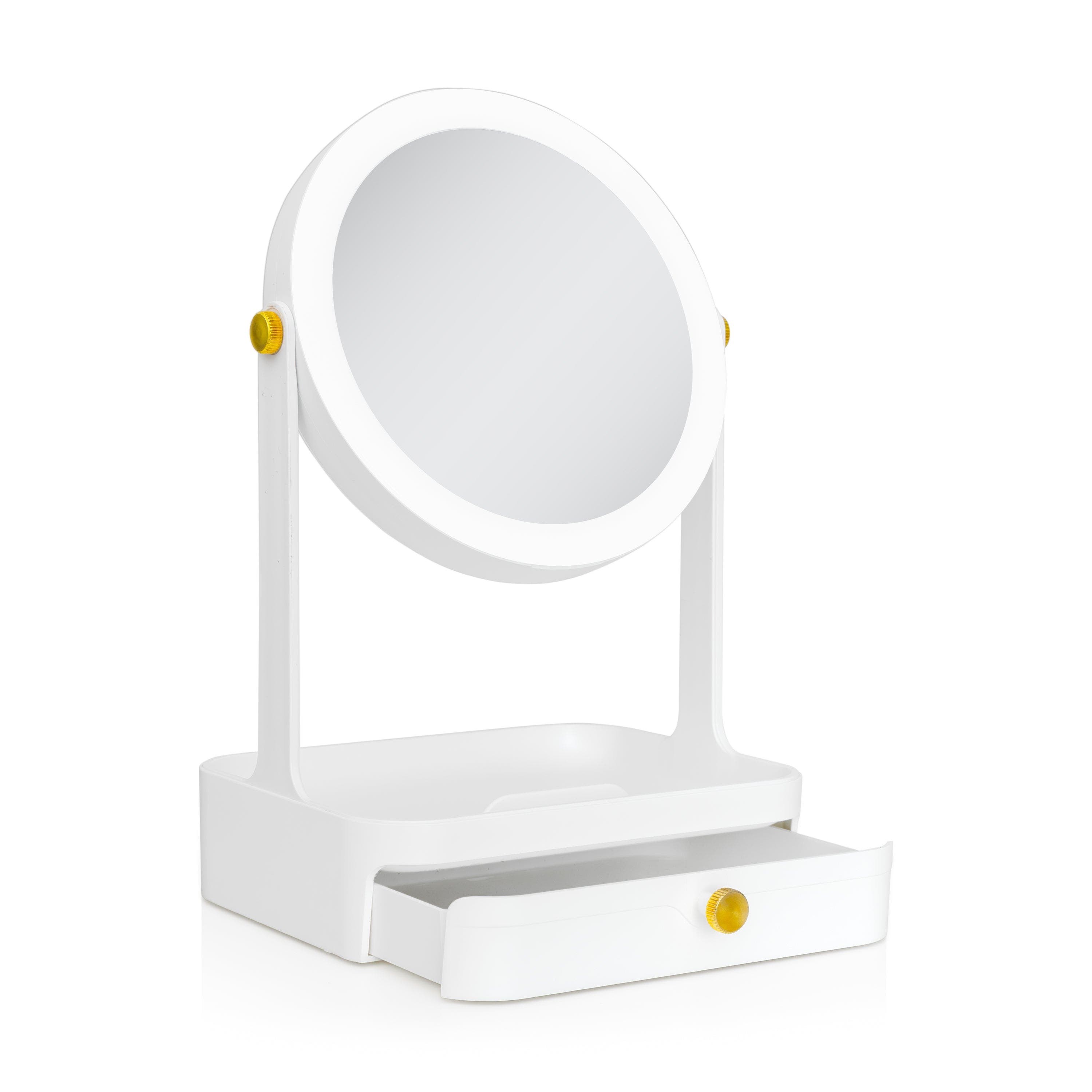 Zadro Back-to-School LED Lighted Makeup Mirror with Tray & Drawer in White 