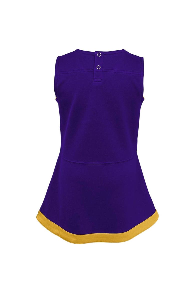 Girls Infant Purple Minnesota Vikings Cheer Captain Jumper Dress, Alternate, color, Purple
