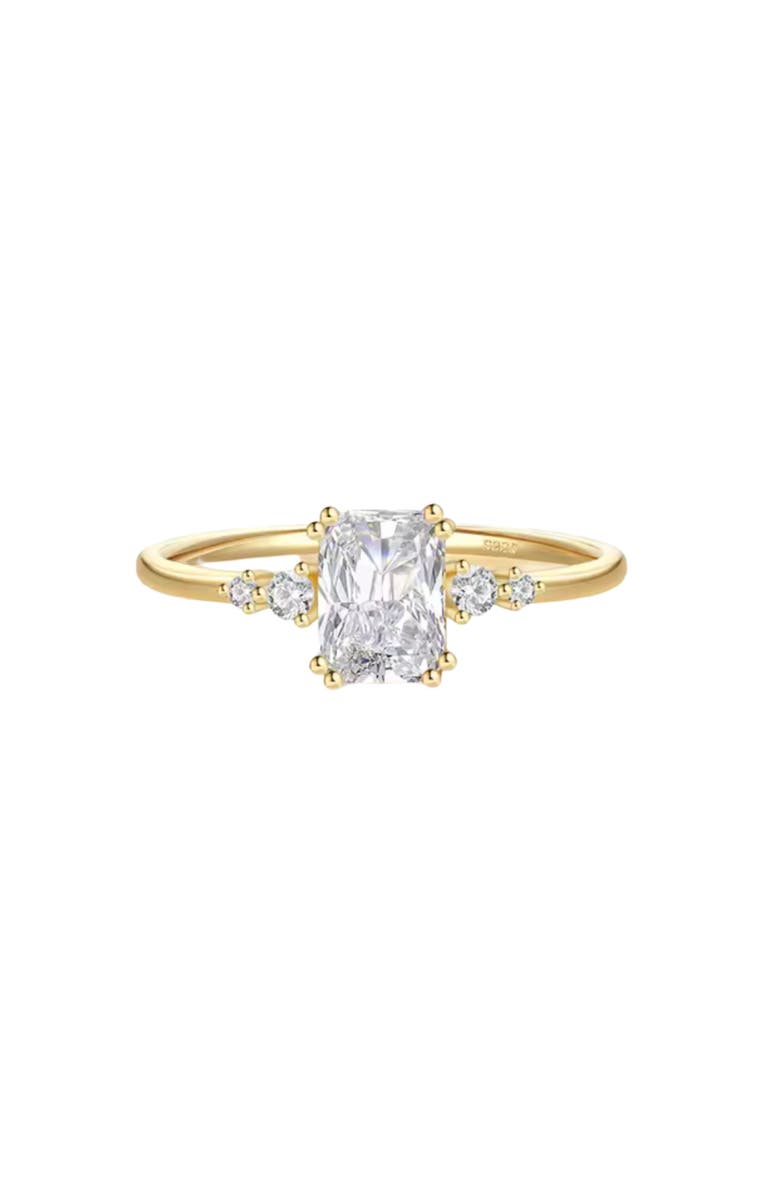 Hollywood Sensation Stellar Elegant Ring with Radiant AAAAA Cubic Zirconia, Main, color, 