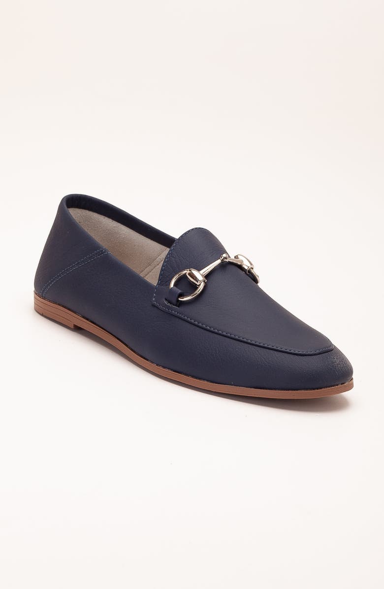 Forever & Always Shoes Penny Leather Horsebit Loafers, Main, color, Navy Blue Leather