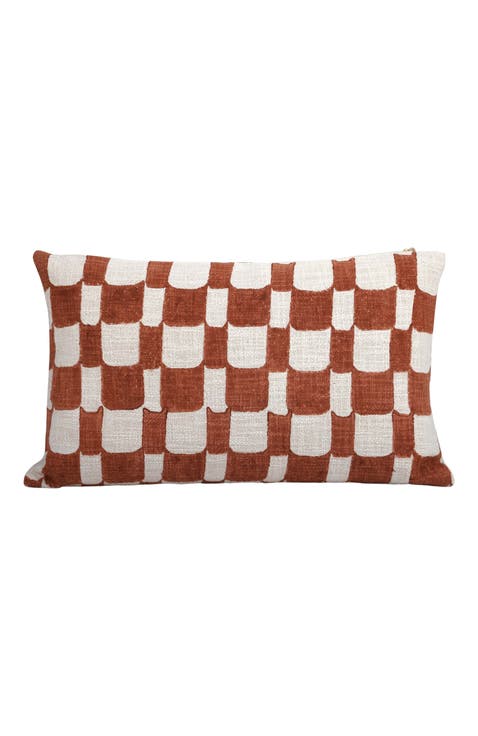 Checkered Block Printed Pillow - Cover Only